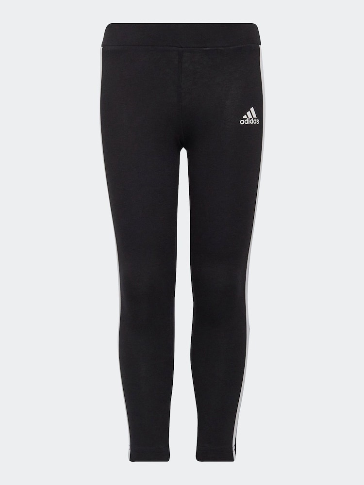 adidas Black Sportswear Essentials 3-Stripes Leggings - Image 2 of 8 adidas Black Sportswear Essentials 3-Stripes Leggings - Image 2 of 8