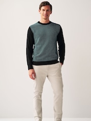 Green/Black Regular Geo Crew Jumper - Image 2 of 7