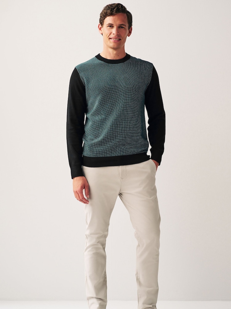 Green/Black Regular Geo Crew Jumper - Image 2 of 7 Green/Black Regular Geo Crew Jumper - Image 2 of 7