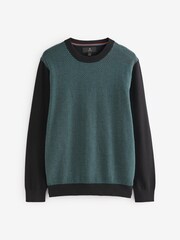 Green/Black Regular Geo Crew Jumper - Image 5 of 7