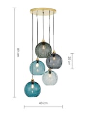 MADE.COM Blue Ilaria 5 Light Cluster Pendant Ceiling Light - Image 4 of 4