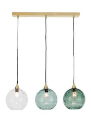 MADE.COM Blue Ilaria 3 Light Linear Pendant Bar Ceiling Light - Image 2 of 3
