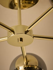 MADE.COM Brass/Smoked Glass Globe 5 Light Flush Ceiling Light - Image 3 of 7