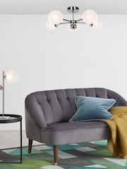 MADE.COM Chrome Globe 5 Light Flush Ceiling Light - Image 1 of 3