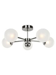 MADE.COM Chrome Globe 5 Light Flush Ceiling Light - Image 2 of 3