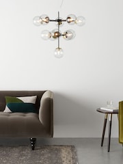 MADE.COM Black Antique Brass Globe Chandelier Ceiling Light - Image 1 of 3