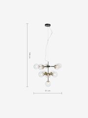 MADE.COM Black Antique Brass Globe Chandelier Ceiling Light - Image 3 of 3