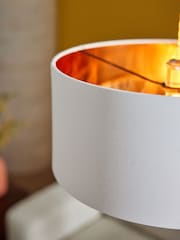 MADE.COM White Clay/Copper Oro Pendant Drum Lamp Shade - Image 2 of 2