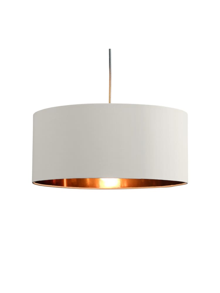 MADE.COM White Clay/Copper Oro Easy Fit Drum Shade - Image 3 of 3