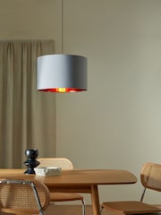 MADE.COM Grey/Copper Oro Pendant Drum Lamp Shade - Image 1 of 4