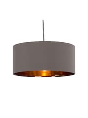 MADE.COM Grey/Copper Oro Pendant Drum Lamp Shade - Image 3 of 4