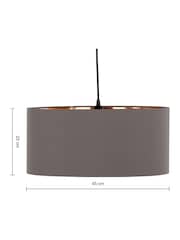 MADE.COM Grey/Copper Oro Pendant Drum Lamp Shade - Image 4 of 4