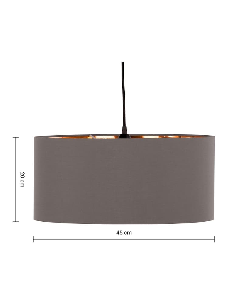 MADE.COM Grey/Copper Oro Pendant Drum Lamp Shade - Image 4 of 4