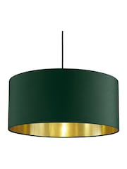 MADE.COM Green and Brushed Brass Oro Pendant Drum Lamp Shade - Image 4 of 4