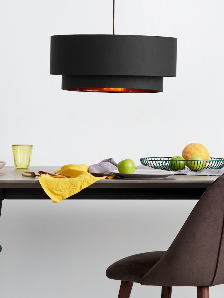 MADE.COM Black/Copper Oro Layered Pendant Shade - Image 1 of 3