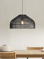 MADE.COM Black Rattan Java Large Small Lamp Shade - Image 1 of 3