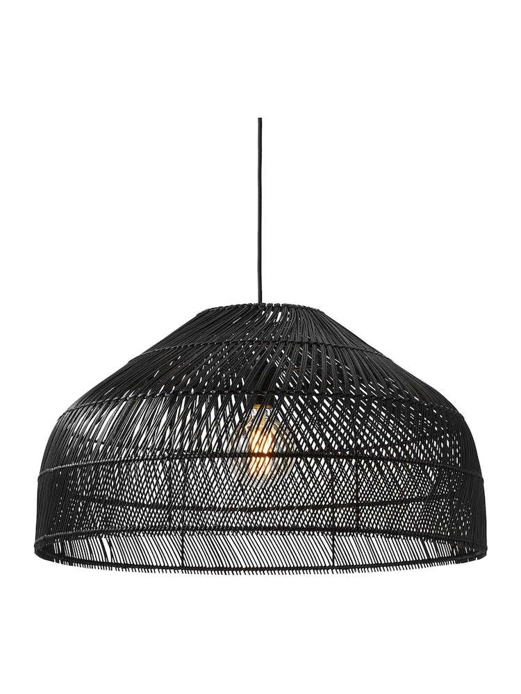 MADE.COM Black Rattan Java Large Small Lamp Shade - Image 2 of 3
