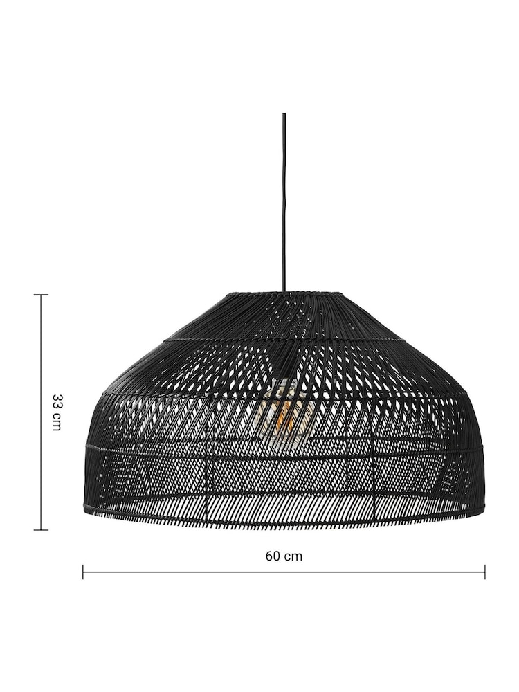 MADE.COM Black Rattan Java Large Small Lamp Shade - Image 3 of 3