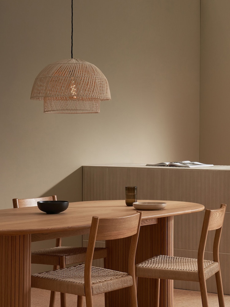 MADE.COM Natural Rattan Java Layered Pendant Lamp Shade - Image 1 of 6