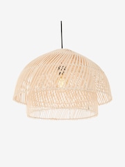 MADE.COM Natural Rattan Java Layered Pendant Lamp Shade - Image 3 of 6