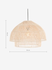 MADE.COM Natural Rattan Java Layered Pendant Lamp Shade - Image 6 of 6