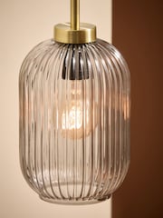 MADE.COM Grey Briz Antique Brass Wall Lamp - Image 3 of 7