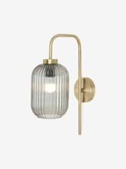 MADE.COM Grey Briz Antique Brass Wall Lamp - Image 6 of 7