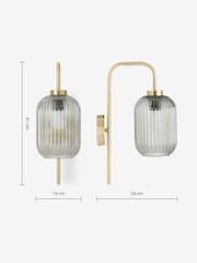 MADE.COM Grey Briz Antique Brass Wall Lamp - Image 7 of 7