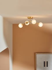 MADE.COM Brass Fabia Flush Ceiling Light - Image 1 of 4
