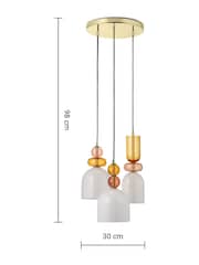 MADE.COM Pink Multi Whitney Cluster Pendant Lamp - Image 2 of 3