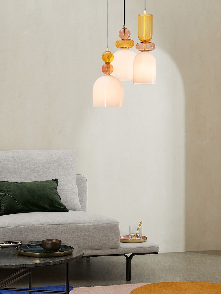 MADE.COM Pink Multi Whitney Cluster Pendant Lamp - Image 3 of 3