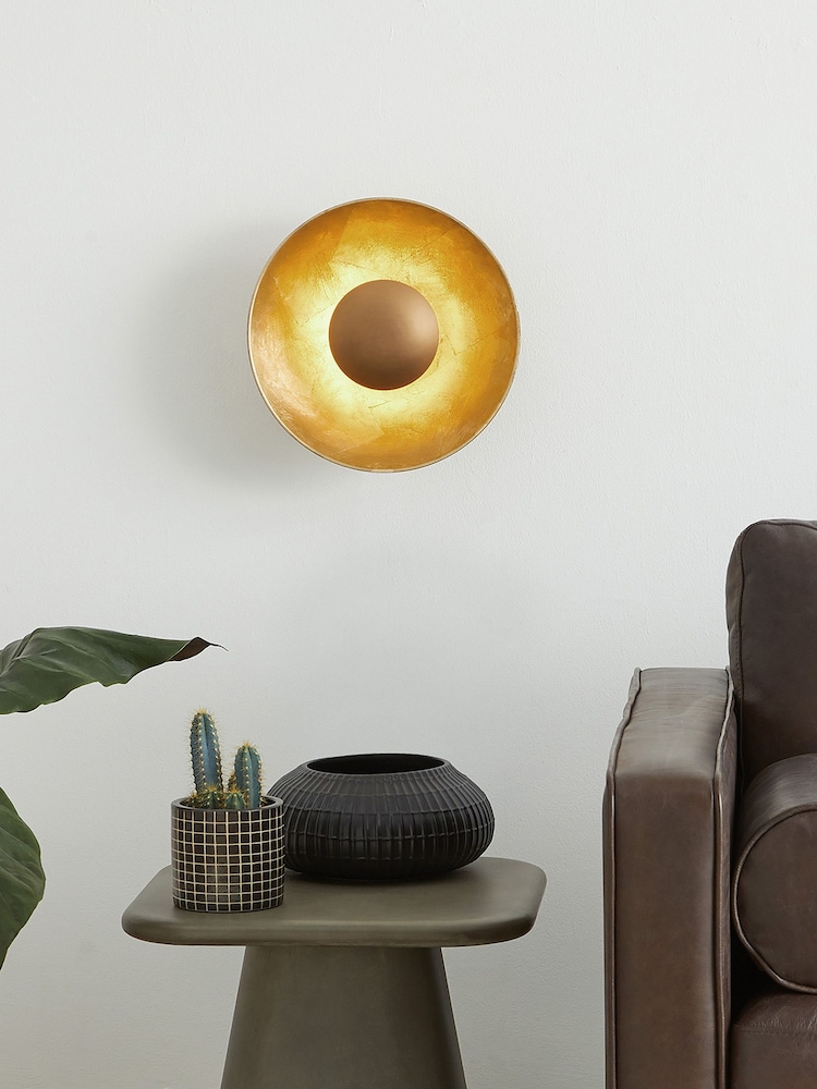 MADE.COM Antique Copper/Gold Chicago Wall Lamp - Image 1 of 3
