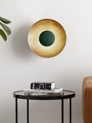 MADE.COM Green/Brass Chicago Wall Lamp - Image 1 of 3