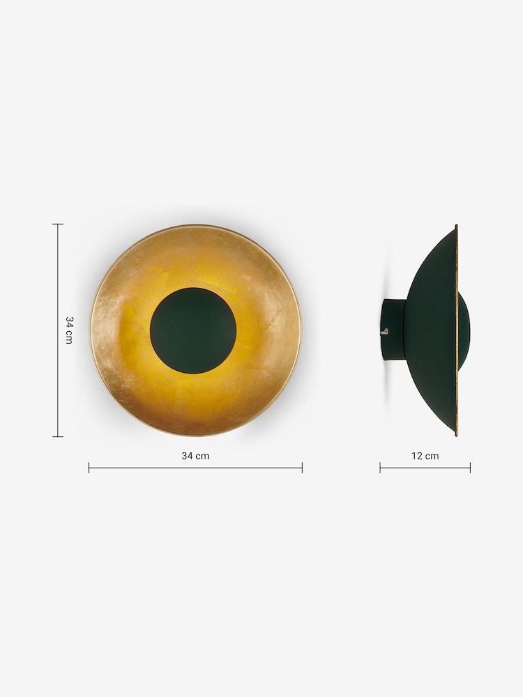 MADE.COM Green/Brass Chicago Wall Lamp - Image 3 of 3