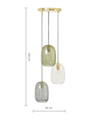 MADE.COM Green Multi Lykke 3 Light Cluster Chandelier Ceiling Light - Image 3 of 3