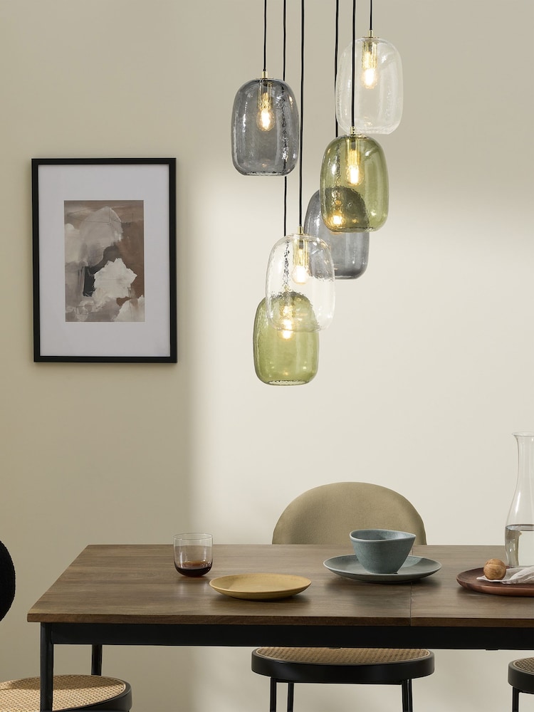 MADE.COM Multi Green Lykke 6 Light Cluster Chandelier Ceiling Light - Image 1 of 3