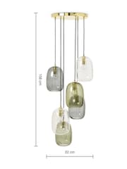 MADE.COM Multi Green Lykke 6 Light Cluster Chandelier Ceiling Light - Image 3 of 3
