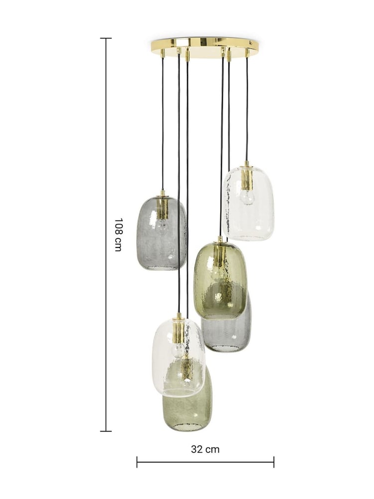MADE.COM Multi Green Lykke 6 Light Cluster Chandelier Ceiling Light - Image 3 of 3 MADE.COM Multi Green Lykke 6 Light Cluster Chandelier Ceiling Light - Image 3 of 3