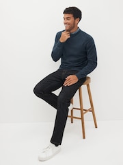 Blue Twist Regular Mock Shirt Knitted Crew Jumper - Image 4 of 9