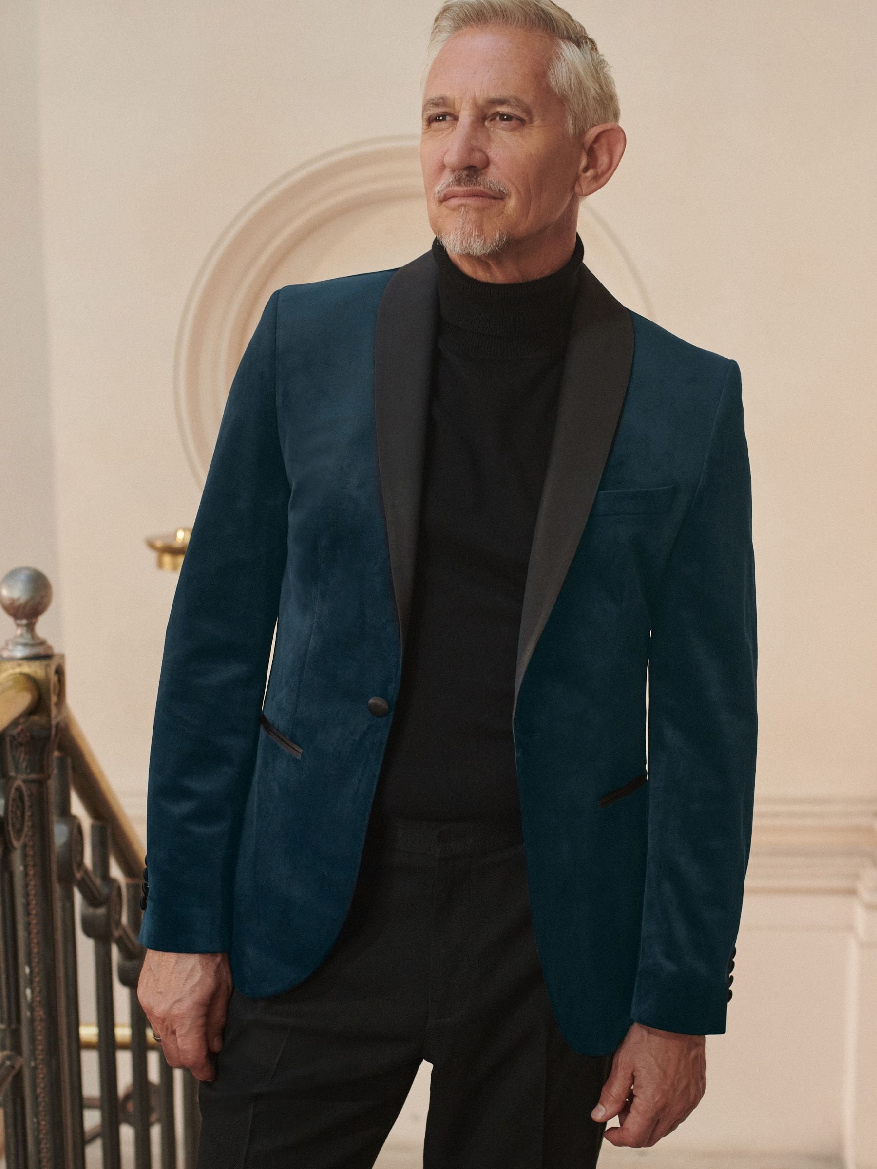 Buy Dark Navy Blue Slim Fit Velvet Blazer from Next Luxembourg
