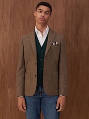 Neutral Nova Fides Italian Wool Blend Blazer - Image 1 of 11