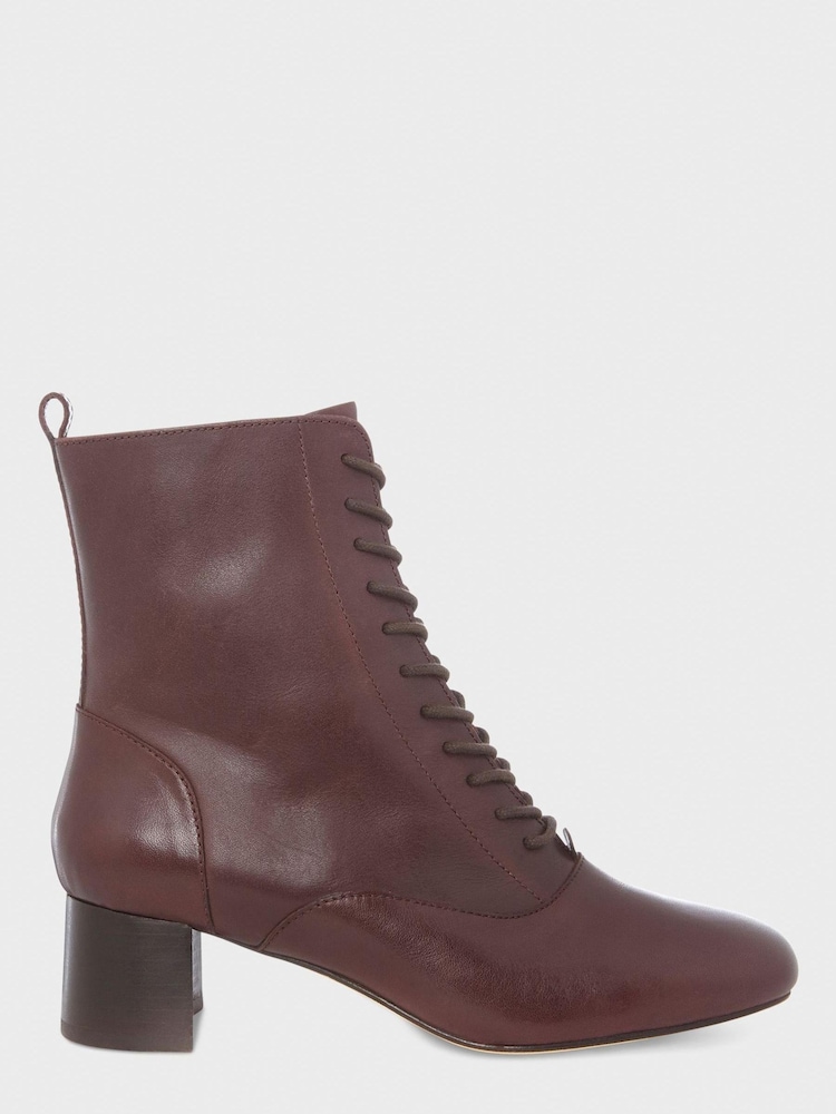 Hobbs Dark Plum Issy Lace-Up Boots - Image 1 of 4