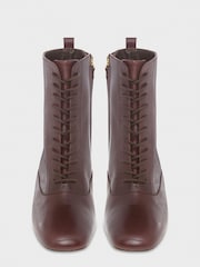 Hobbs Dark Plum Issy Lace-Up Boots - Image 3 of 4