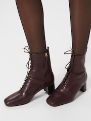 Hobbs Dark Plum Issy Lace-Up Boots - Image 4 of 4
