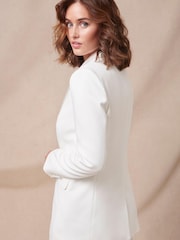 Phase Eight Natural Beatriz Satin Contrast Bridal Blazer - Image 2 of 6