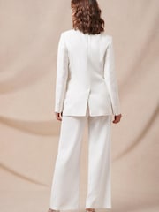 Phase Eight Natural Beatriz Satin Contrast Bridal Blazer - Image 4 of 6