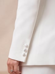 Phase Eight Natural Beatriz Satin Contrast Bridal Blazer - Image 5 of 6