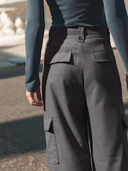 Grey Tailored Wide Trousers - Image 4 of 6