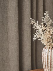 Natural Heavyweight Chenille Wave Header Lined Curtains - Image 5 of 7