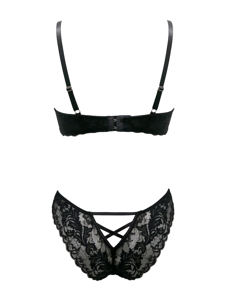Pour Moi Black For Your Eyes Only Underwire Crotchless Bodies - Image 4 of 4